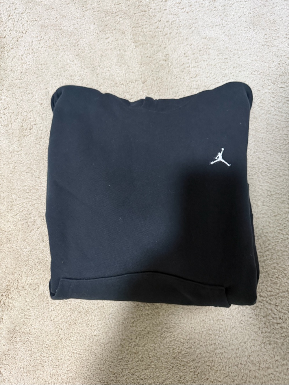 Jordan Black Hoodie with White Jumpman Embroidered Logo small